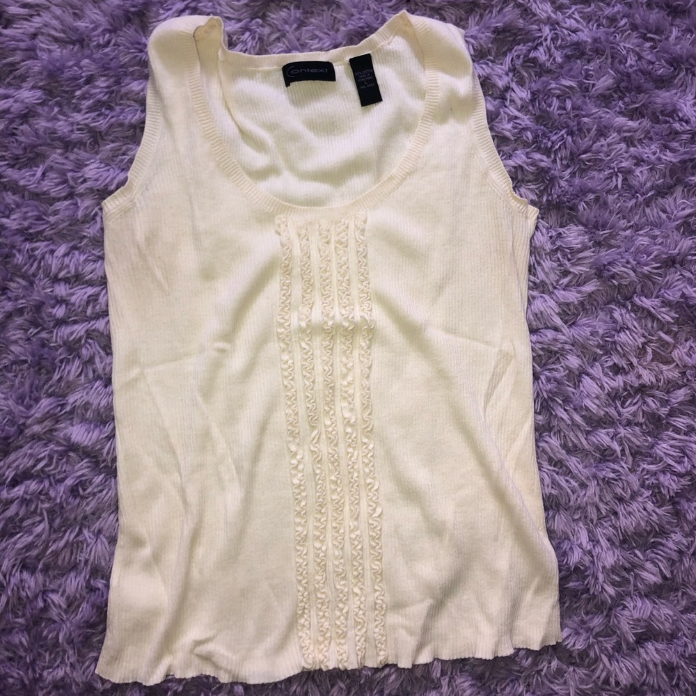 Ruffle front camisole tank